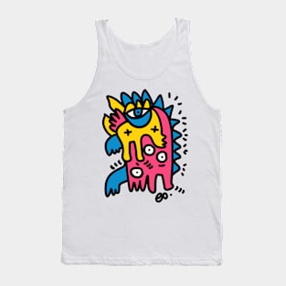 Graffiti Pink Blue Yellow Creature Tank Top